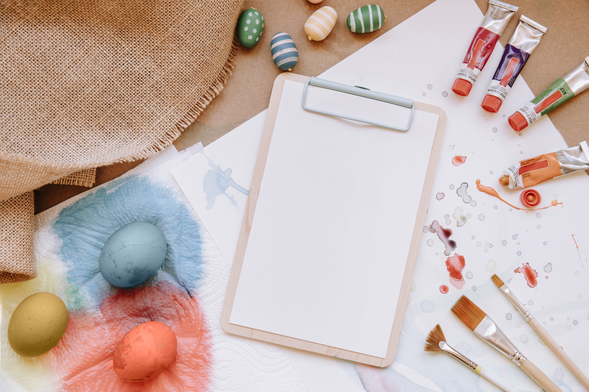 Swatches and pricing sample sheet on table